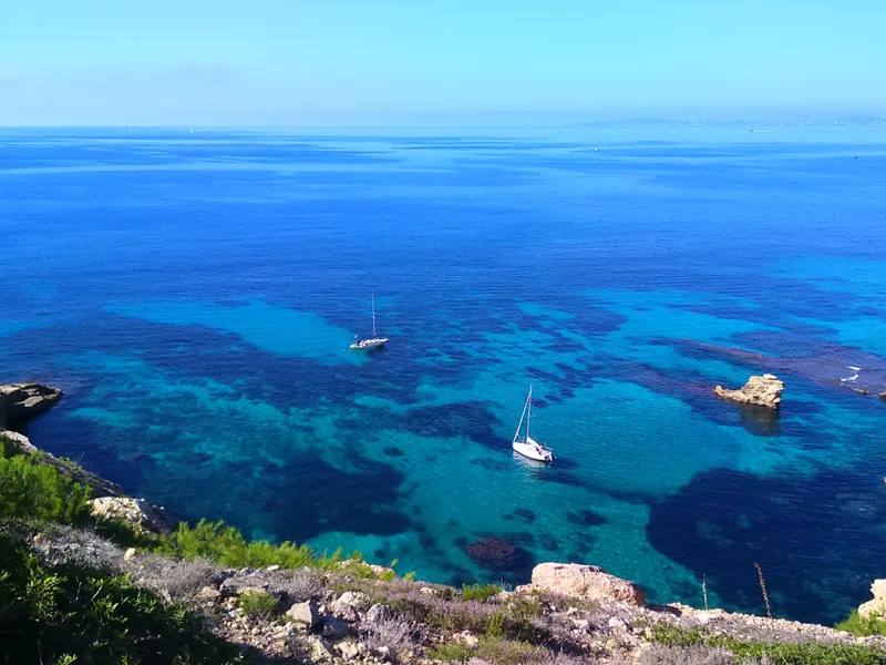 Salty Summer boat on the turquoise waters of Mallorca